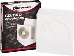 innovera - 50 Piece White CD/DVD Envelope - 5" High x 5" Wide - Exact Industrial Supply