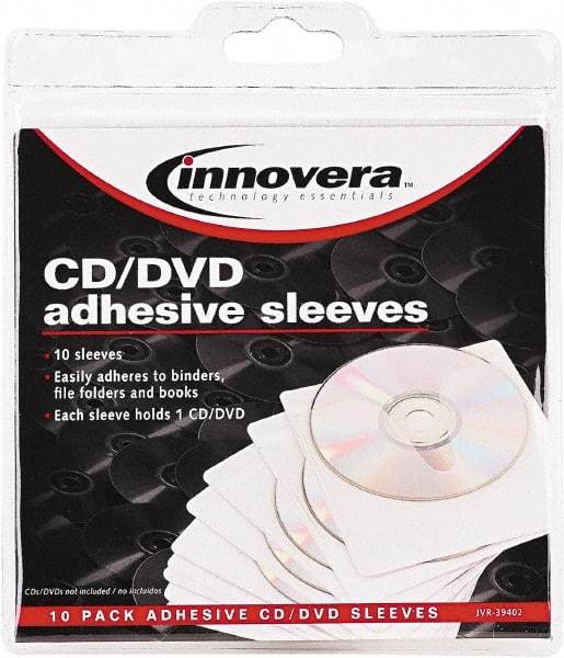 innovera - 100 Piece Clear CD/DVD Sleeves - 5" High x 5" Wide - Exact Industrial Supply