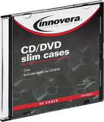 innovera - 1 Compartment, 4-7/8 Inch Wide x 1/4 Inch Deep x 5-5/8 Inch High, CD/DVD Storage Case - Polystyrene, Clear - Exact Industrial Supply