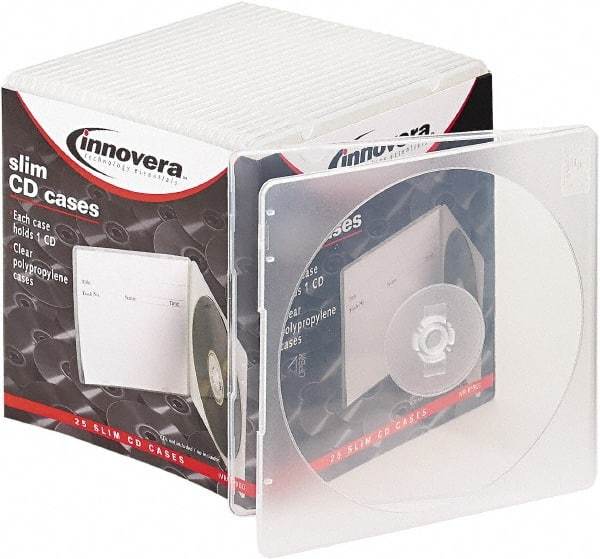 innovera - 1 Compartment, 5 Inch Wide x 3/16 Inch Deep x 5-5/8 Inch High, CD Case - Polypropylene, Clear - Exact Industrial Supply