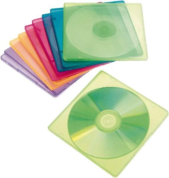 innovera - 1 Compartment, 4-7/8 Inch Wide x 1/4 Inch Deep x 5-5/8 Inch High, CD Case - Polypropylene, Blue, Green, Orange, Pink, Purple - Exact Industrial Supply