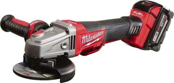 Milwaukee Tool - 4-1/2" Wheel Diam, 8,500 RPM, Cordless Angle & Disc Grinder - 18 Volts - Exact Industrial Supply
