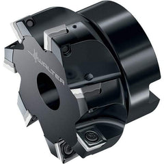 Walter - 7 Inserts, 62.99mm Cut Diam, 22mm Arbor Diam, 8.41mm Max Depth of Cut, Indexable Square-Shoulder Face Mill - 90° Lead Angle, 40.01mm High, SD.W09T3.. Insert Compatibility, Through Coolant, Series M4132 - Exact Industrial Supply