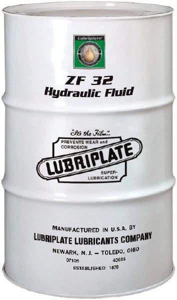 Lubriplate - 55 Gal Drum, Mineral Hydraulic Oil - SAE 10, ISO 32, 34.79 cSt at 40°, 5.2 cSt at 100°C - Exact Industrial Supply