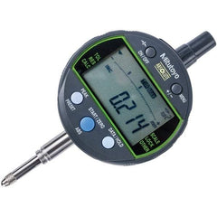 Mitutoyo - 0 to 12.7mm Range, 0.001 & 0.01mm Graduation, Electronic Drop Inidicator - Flat Back, 0.003mm Accuracy, LCD Display, Metric - Exact Industrial Supply