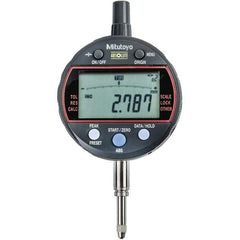 Mitutoyo - 0 to 1/2" Range, 0.001mm Graduation, Electronic Drop Indicator - Flat Back, Accurate to 0.002mm, Inch & Metric System, LCD Display - Exact Industrial Supply