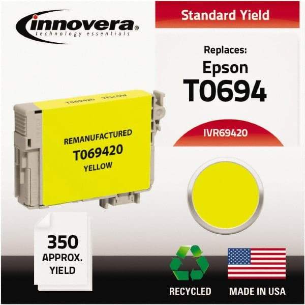 innovera - Yellow Inkjet Printer Cartridge - Use with Epson Stylus C120, CX5000, CX6000, CX7000F, CX7400, CX7450, CX8400, CX9400, NX100, NX200, NX300, NX400, WorkForce 30, 40 - Exact Industrial Supply