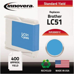 innovera - Cyan Ink Cartridge - Use with Brother DCP-130C, 330C, 350C, Fax 1360, 1860C, 1960C, 2480C, 2580C, MFC-230C, 240C, 440CN, 465CN, 665CW, 685CW, 845CW, 885CW, 3360C, 5460CN, 5860CN - Exact Industrial Supply