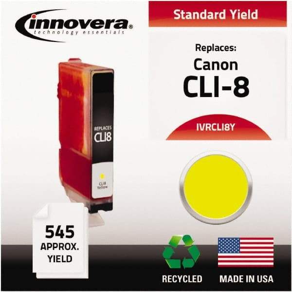 innovera - Yellow Inkjet Printer Cartridge - Use with Canon PIXMA iP3300, iP3500, iP4200, iP4300, iP4500, iP5200, MP500, MP510, MP520, MP530, MP600, MP610, MP800, MP810, MP830, MP950, MP960, MP970, MX700, MX850 - Exact Industrial Supply