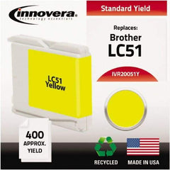 innovera - Yellow Ink Cartridge - Use with Brother DCP-130C, 330C, 350C, Fax 1360, 1860C, 1960C, 2480C, 2580C, MFC-230C, 240C, 440CN, 465CN, 665CW, 685CW, 845CW, 885CW, 3360C, 5460CN, 5860CN - Exact Industrial Supply