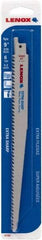 Lenox - 9" Long x 3/4" Thick, Bi-Metal Reciprocating Saw Blade - Straight Profile, 6 TPI, Toothed Edge - Exact Industrial Supply