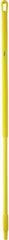 Vikan - 51 x 1-1/4" Fiberglass Squeegee Handle - European Threaded Connection, Yellow - Exact Industrial Supply
