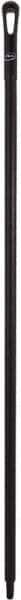 Vikan - 59 x 1-1/4" Polypropylene Squeegee Handle - European Threaded Connection, Black - Exact Industrial Supply