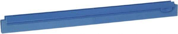 Vikan - 20" Rubber Blade Squeegee Refill - Double Edge, Blue, Plastic Holder - Exact Industrial Supply