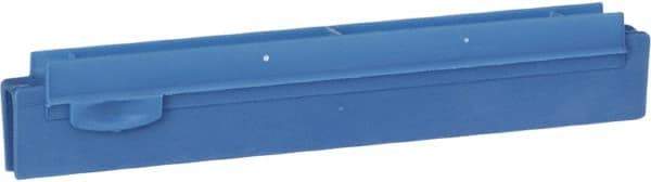Vikan - 10" Rubber Blade Squeegee Refill - Double Edge, Blue, Plastic Holder - Exact Industrial Supply