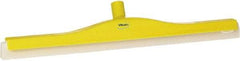 Vikan - 24" Foam Rubber Blade Floor Squeegee - Double Edge, Yellow, Plastic Holder - Exact Industrial Supply