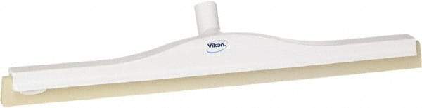 Vikan - 24" Foam Rubber Blade Floor Squeegee - Double Edge, White, Plastic Holder - Exact Industrial Supply