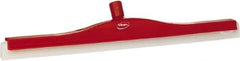 Vikan - 24" Foam Rubber Blade Floor Squeegee - Double Edge, Red, Plastic Holder - Exact Industrial Supply