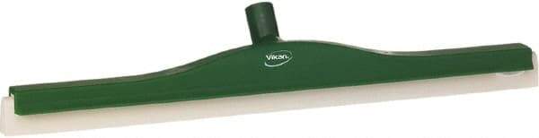 Vikan - 24" Foam Rubber Blade Floor Squeegee - Double Edge, Green, Plastic Holder - Exact Industrial Supply