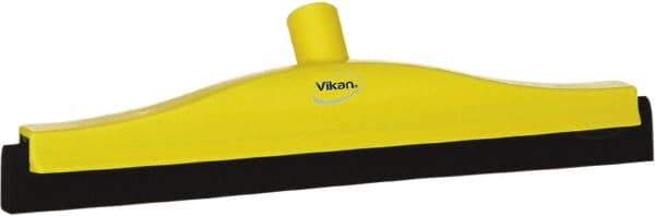 Vikan - 16" Foam Rubber Blade Bench Squeegee - Double Edge, Yellow, Plastic Holder - Exact Industrial Supply