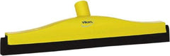 Vikan - 16" Foam Rubber Blade Bench Squeegee - Double Edge, Yellow, Plastic Holder - Exact Industrial Supply