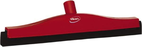 Vikan - 16" Foam Rubber Blade Bench Squeegee - Double Edge, Red, Plastic Holder - Exact Industrial Supply