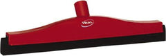 Vikan - 16" Foam Rubber Blade Bench Squeegee - Double Edge, Red, Plastic Holder - Exact Industrial Supply