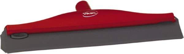 Vikan - 16" Rubber Blade Ceiling Squeegee - Double Edge, Red, Plastic Holder - Exact Industrial Supply