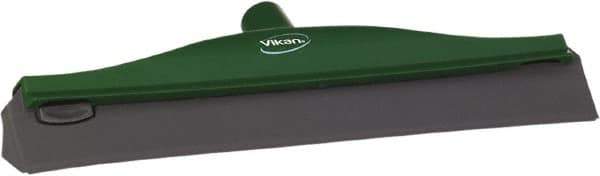 Vikan - 16" Rubber Blade Ceiling Squeegee - Double Edge, Green, Plastic Holder - Exact Industrial Supply