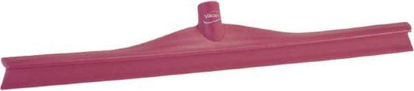 Vikan - 23.62" Rubber Blade Floor Squeegee - Single Edge, Pink, Plastic Holder - Exact Industrial Supply