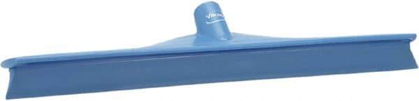 Vikan - 19.67" Rubber Blade Floor Squeegee - Single Edge, Blue, Plastic Holder - Exact Industrial Supply