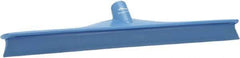 Vikan - 19.67" Rubber Blade Floor Squeegee - Single Edge, Blue, Plastic Holder - Exact Industrial Supply