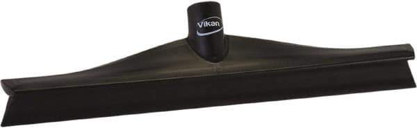 Vikan - 15-3/4" Rubber Blade Floor Squeegee - Single Edge, Black, Plastic Holder - Exact Industrial Supply