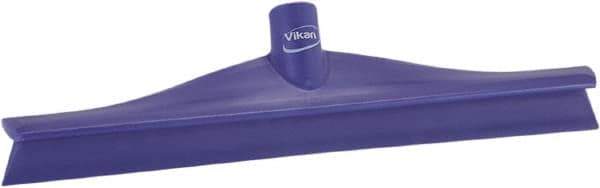 Vikan - 15-3/4" Rubber Blade Floor Squeegee - Single Edge, Purple, Plastic Holder - Exact Industrial Supply