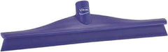 Vikan - 15-3/4" Rubber Blade Floor Squeegee - Single Edge, Purple, Plastic Holder - Exact Industrial Supply