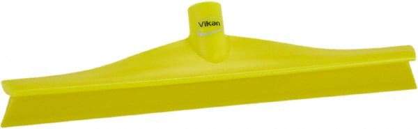 Vikan - 15-3/4" Rubber Blade Floor Squeegee - Single Edge, Yellow, Plastic Holder - Exact Industrial Supply