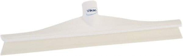 Vikan - 15-3/4" Rubber Blade Floor Squeegee - Single Edge, White, Plastic Holder - Exact Industrial Supply