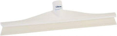 Vikan - 15-3/4" Rubber Blade Floor Squeegee - Single Edge, White, Plastic Holder - Exact Industrial Supply