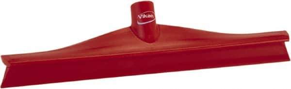 Vikan - 15-3/4" Rubber Blade Floor Squeegee - Single Edge, Red, Plastic Holder - Exact Industrial Supply