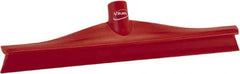 Vikan - 15-3/4" Rubber Blade Floor Squeegee - Single Edge, Red, Plastic Holder - Exact Industrial Supply
