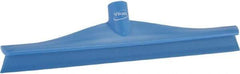 Vikan - 15-3/4" Rubber Blade Floor Squeegee - Single Edge, Blue, Plastic Holder - Exact Industrial Supply