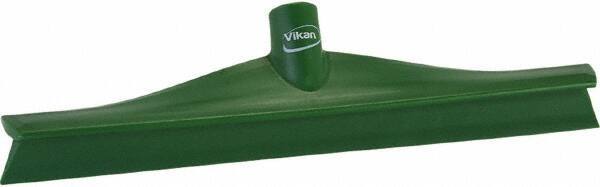 Vikan - 15-3/4" Rubber Blade Floor Squeegee - Single Edge, Green, Plastic Holder - Exact Industrial Supply