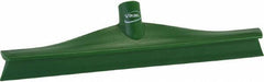 Vikan - 15-3/4" Rubber Blade Floor Squeegee - Single Edge, Green, Plastic Holder - Exact Industrial Supply