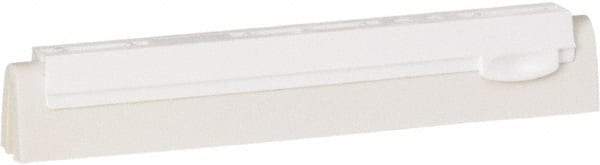 Vikan - 10" Foam Rubber Blade Squeegee Refill - Double Edge, White, Plastic Holder - Exact Industrial Supply