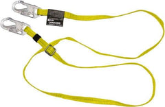 Miller - 6' Long, 310 Lb Capacity, 1 Leg Locking Snap Hook Harness Positioning/Restraint Lanyard - 1-1/2" Diam, Polyester Webbing, Locking Snap Hook Anchorage Connection - Exact Industrial Supply