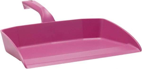 Vikan - 12-1/2" Wide Handheld Dustpan - Plastic Body, 4-1/2" Handle, Pink - Exact Industrial Supply