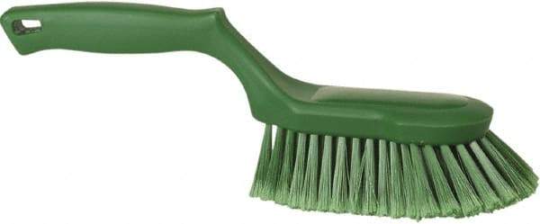 Vikan - 2" Bristle Length, Polyester Wash Brush - 5-13/16" Long x 5" Wide Head, 13-1/2" OAL, Green, Polypropylene Block - Exact Industrial Supply