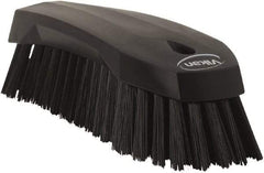 Vikan - 1.3" Bristle Length, Polyester Utility Scrub Brush - 7" Long x 3" Wide Head, 8" OAL, Black, Polypropylene Block - Exact Industrial Supply