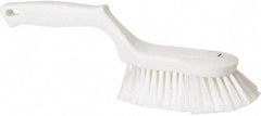 Vikan - 2" Bristle Length, Polyester Wash Brush - 5-13/16" Long x 5" Wide Head, 13-1/2" OAL, White, Polypropylene Block - Exact Industrial Supply