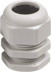 Canfield Connector - 0.197 to 0.354" Cable Capacity, Liquidtight, Straight Strain Relief Cord Grip - 1/2 NPT Thread, 1.693" Long, Nylon - Exact Industrial Supply
